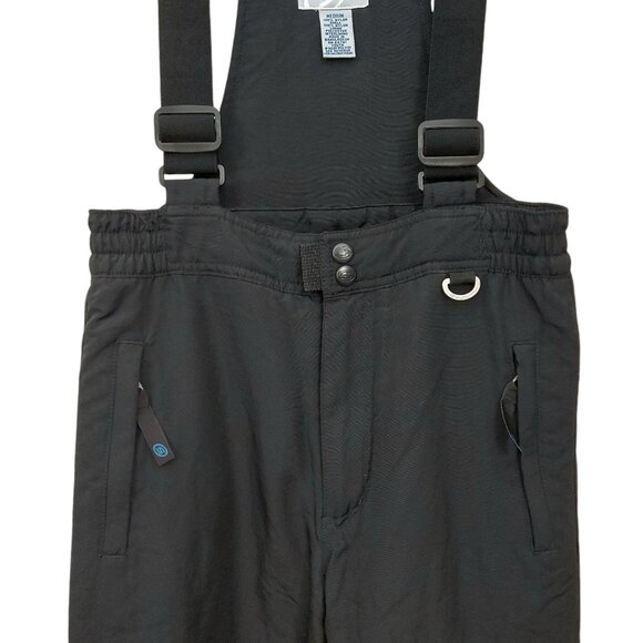 Slalom Ski Snow Bibs Overalls Youth 12 Medium Black Unisex Insulated Outdoor - Picture 2 of 11